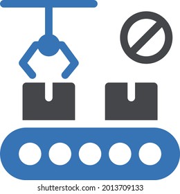 conveyor stop vector glyph colour icon