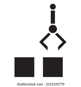 Conveyor system icon vector design template in black color isolated sign on white background