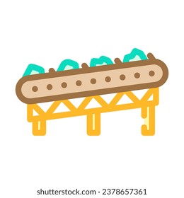 conveyor system mining color icon vector. conveyor system mining sign. isolated symbol illustration