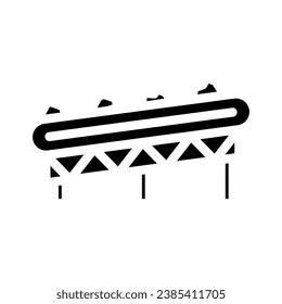 vector de icono de glifo de minería de datos de sistemas de transporte. señal de minería de sistemas de transporte. ilustración de símbolo aislado