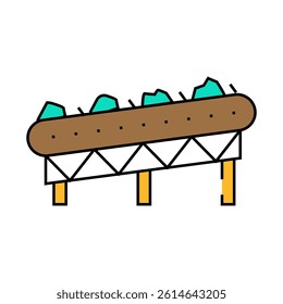 conveyor system mining line icon vector. conveyor system mining sign. isolated symbol illustration