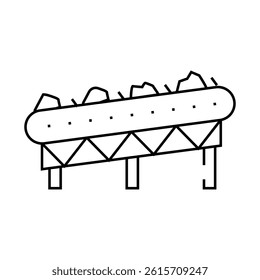 conveyor system mining line icon vector. conveyor system mining sign. isolated contour symbol black illustration