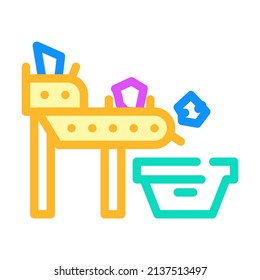 conveyor trash color icon vector. conveyor trash sign. isolated symbol illustration