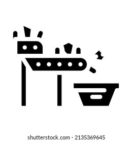 vector de icono de glifo de transporte de basura. señal de la basura transportadora. símbolo de contorno aislado ilustración negra