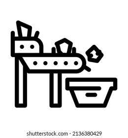 vector de icono de la línea de transporte de basura. señal de la basura transportadora. símbolo de contorno aislado ilustración negra