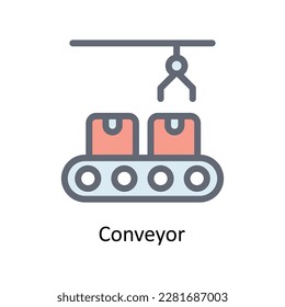 Conveyor Vector   Fill outline Icons. Simple stock illustration stock