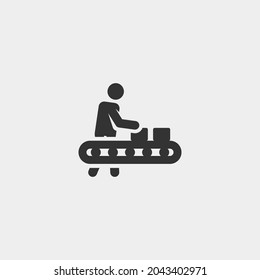 Conveyor vector icon illustration sign