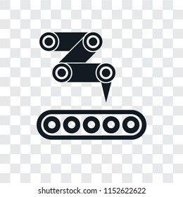 Conveyor vector icon isolated on transparent background, Conveyor logo concept
