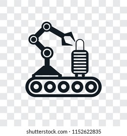 Conveyor vector icon isolated on transparent background, Conveyor logo concept