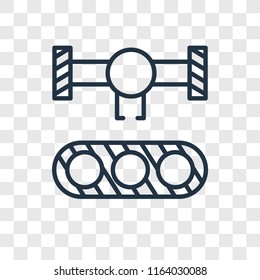 Conveyor vector icon isolated on transparent background, Conveyor logo concept