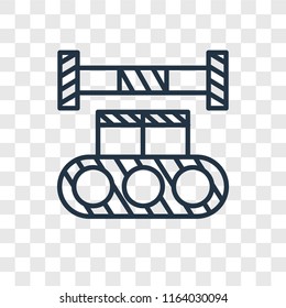 Conveyor vector icon isolated on transparent background, Conveyor logo concept