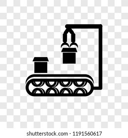 Conveyor vector icon isolated on transparent background, Conveyor transparency logo concept