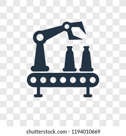 Conveyor vector icon isolated on transparent background, Conveyor transparency logo concept