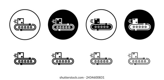 Conveyor vector icon set collection. Conveyor Outline flat Icon.