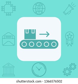Conveyor vector icon sign symbol