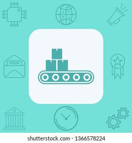 Conveyor vector icon sign symbol