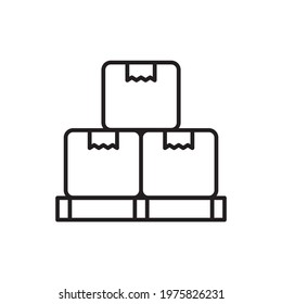 Conveyor vector outline icon style illustration. EPS 10 File