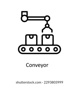 Conveyor Vector  outline Icons. Simple stock illustration stock