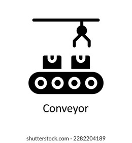 Conveyor Vector    solid Icons. Simple stock illustration stock