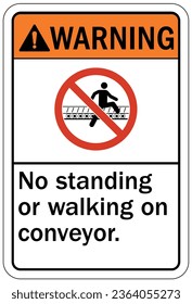 Conveyor warning sign and labels