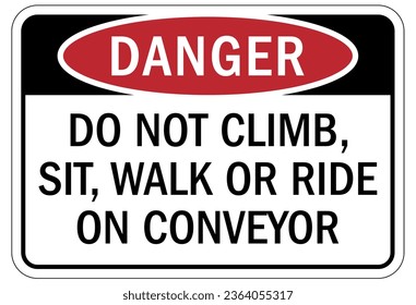 Conveyor warning sign and labels