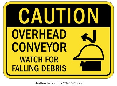 Conveyor warning sign and labels