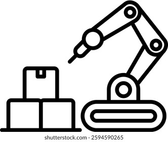Conveyor Welding Icon Line Vector Illustration