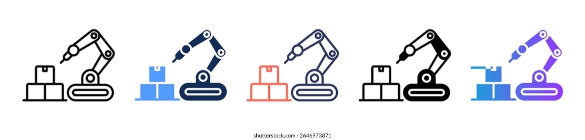 Conveyor Welding Icon Multiple Vector Illustration