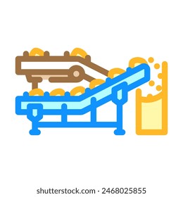 conveyor wood pellets color icon vector. conveyor wood pellets sign. isolated symbol illustration