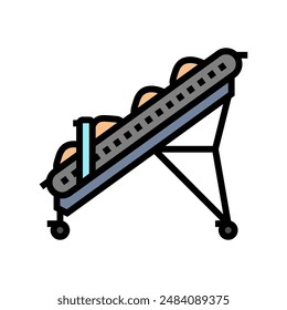 conveyor wood pellets color icon vector. conveyor wood pellets sign. isolated symbol illustration