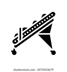 conveyor wood pellets glyph icon vector. conveyor wood pellets sign. isolated symbol illustration