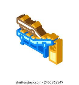 conveyor wood pellets isometric icon vector. conveyor wood pellets sign. isolated symbol illustration