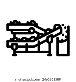 conveyor wood pellets line icon vector. conveyor wood pellets sign. isolated contour symbol black illustration