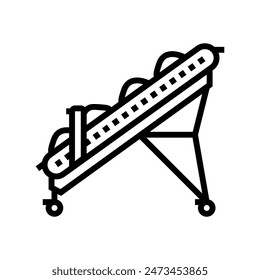 conveyor wood pellets line icon vector. conveyor wood pellets sign. isolated contour symbol black illustration