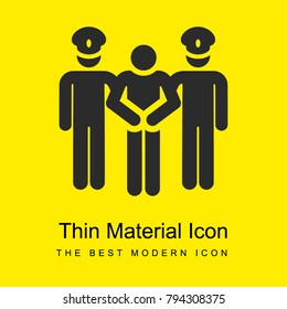 Convict bright yellow material minimal icon or logo design