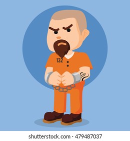 convict in chain illustration design