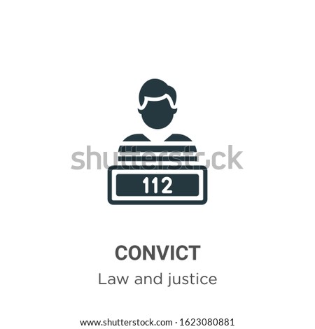 Convict glyph icon vector on white background. Flat vector convict icon symbol sign from modern law and justice collection for mobile concept and web apps design.