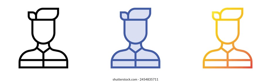 icono de convicto. Diseño de estilo de relleno lineal, azul y degradado aislado sobre fondo blanco