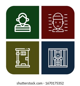 convict icon set. Collection of Prisoner, Prison, Jail icons