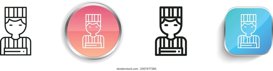 convict icon. Thin Linear, Regular and Button Style Design Isolated On White Background