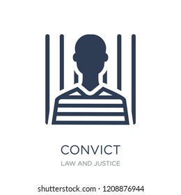 Convict icon. Trendy flat vector Convict icon on white background from law and justice collection, vector illustration can be use for web and mobile, eps10