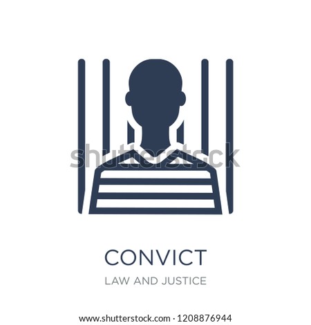 Convict icon. Trendy flat vector Convict icon on white background from law and justice collection, vector illustration can be use for web and mobile, eps10