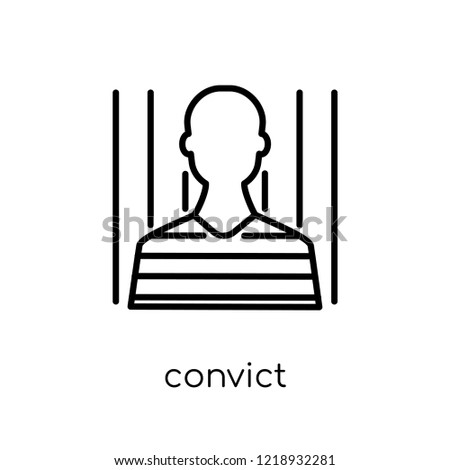 Convict icon. Trendy modern flat linear vector Convict icon on white background from thin line law and justice collection, editable outline stroke vector illustration