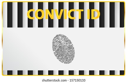 Convict Identification Card With Fingerprint Registration