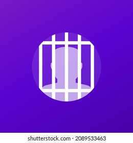 convict or inmate icon, vector