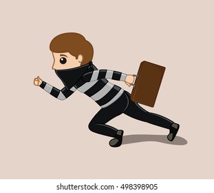 Convict Running with Suitcase