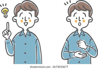 Convinced and understanding man upper body vector