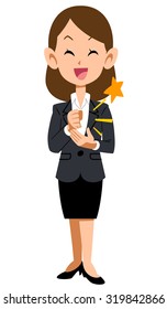 Convinced woman wearing a suit