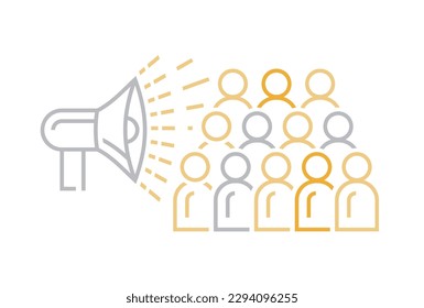 Convincing, persuading icon, pictogram. Information overload concept. Mind manipulation. Editable vector illustration isolated on a transparent background.