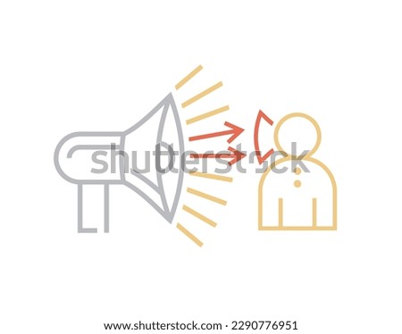 Convincing, persuading icon, pictogram. Information overload concept. Mind manipulation. Editable vector illustration isolated on a transparent background. 